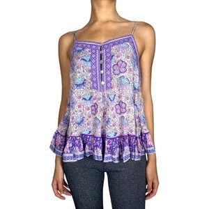 Spell & the Gypsy‎ Collective Button Front Floral Printed Sleeveless Top Size S